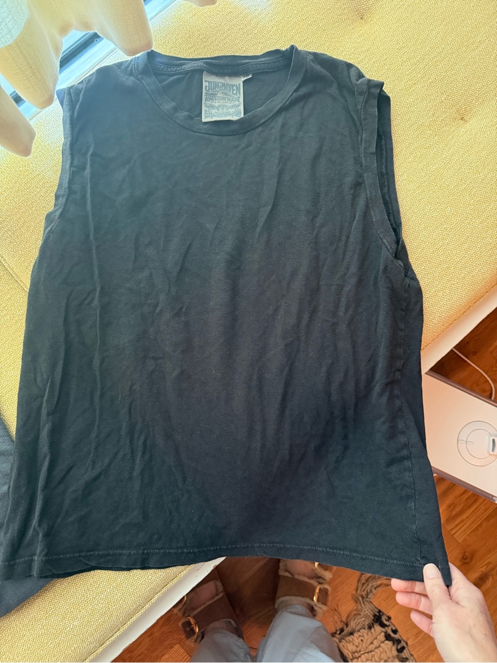 Jungmaven washed black muscle tee women’s
